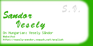 sandor vesely business card
